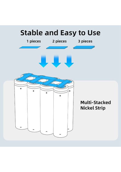 Saf Nikel Şeritler, Yüksek Kapasiteli Pil Paketleri Yapımı ve Pil Nokta Kaynağı 32FT 0,15 x 8mm Kalın Nikel Şeritler (Yurt Dışından) indirimleri