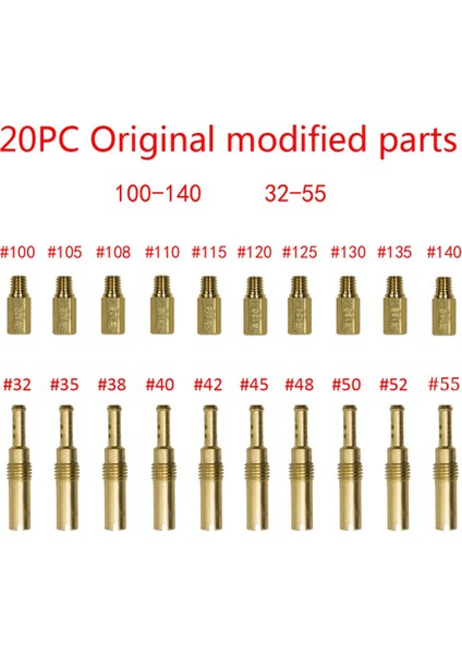 20 Adet Bakır Karbüratör Ana Jetler + Yavaş Jetler Kiti Pwk Keihin Oko Karbonhidrat Motosiklet Karbüratör Aksesuarları (Yurt Dışından) fiyatları