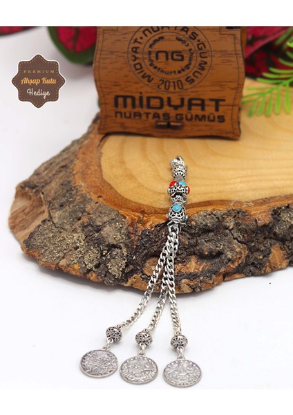 925 Ayar Gümüş 3'lü Tuğra Tesbih Püskülü 201023817 fiyatları