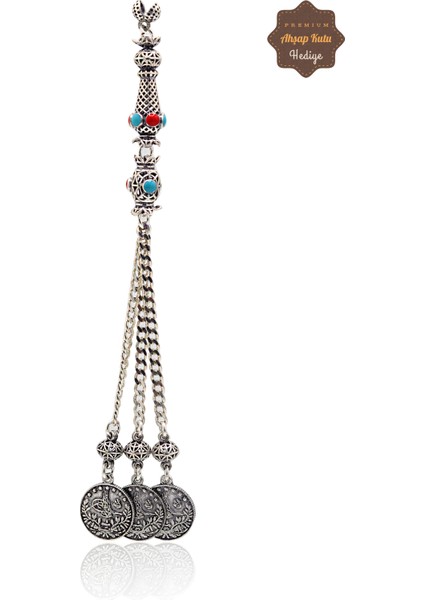 925 Ayar Gümüş 3'lü Tuğra Tesbih Püskülü 201023817 fırsatları