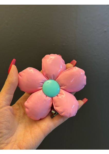 12X12 cm Parlak Pembe Çiçek Saaç Tokası Yaka Iğnesi Broş Aksesuar modelleri