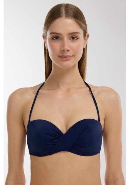 63549 Lacivert Straplez Bikini Üstü