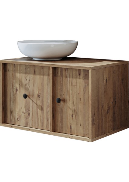 Gusto Ayaksız Oval Lavabolu Mdf 75 cm Çekmeceli Banyo Dolabı indirimleri