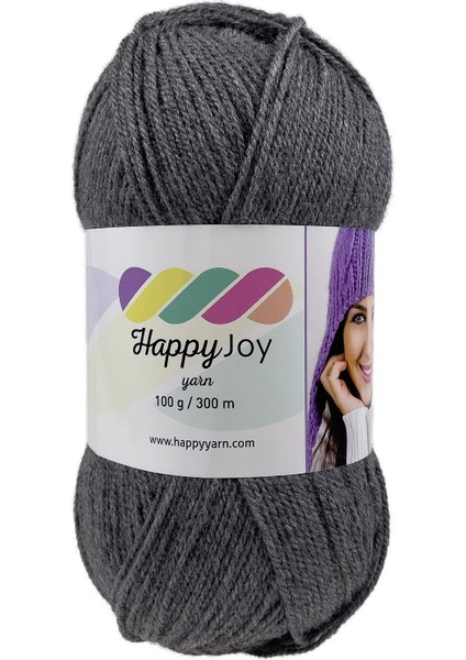 Happy Joy 100 gr 300M El Örgü İpi Gri Melanj HJ091