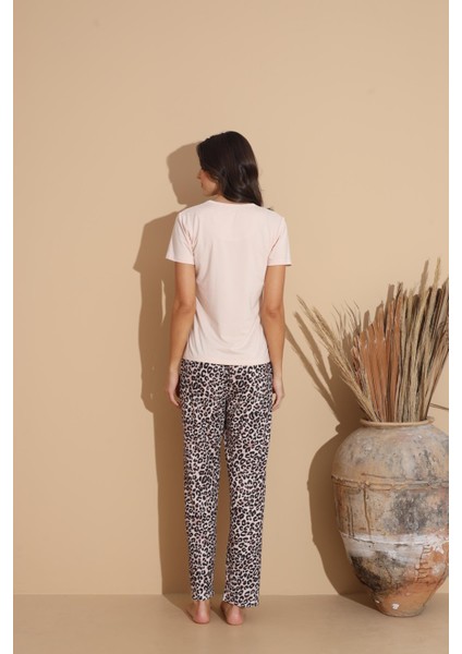 Kadın 20025 Kısa Kol Pijama Takımı Bej fiyatları