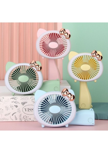 Mini El Fanı Şarjlı Taşınabilir Katlanır Ledli Serinletici Vantilatör Pervane