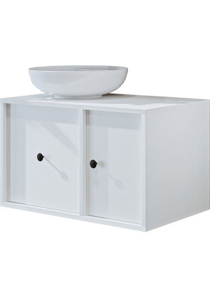 Gusto Ayaksız Oval Lavabolu Mdf 75 cm Çekmeceli Banyo Dolabı indirimleri