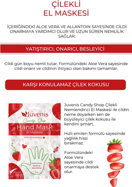 Kuru Ciltler İçin Nemlendirici ve Yatıştırıcı Besleyici Aloe Veralı Çilekli El Maskesi fiyatları