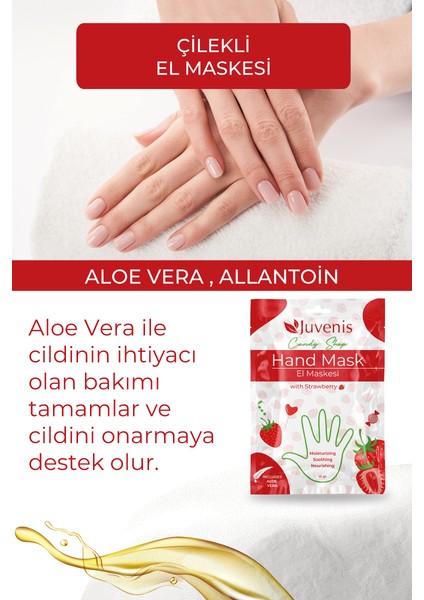Kuru Ciltler İçin Nemlendirici ve Yatıştırıcı Besleyici Aloe Veralı Çilekli El Maskesi modelleri