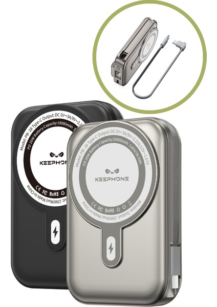 15W Hızlı Şarj Magsafe 10.000 mAh Kablosuz Dijital Ekranlı Wireless Taşınabilir Batarya Şarj Cihazı Powerbank Standlı fırsatları