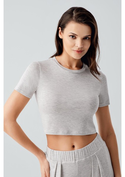 Kısa Kollu Crop Bol Paça Esnek Viskoz Pijama Takım modelleri