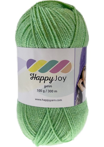 Happy Joy 100 gr 300M El Örgü İpi Açık Yeşil HJ088