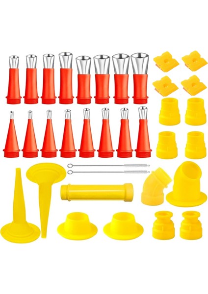 Evrensel Entegre Kauçuk Nozul Alet Seti, 33 Parça Kalafatlama Aleti Paslanmaz Çelik Kalafatlama Nozulu Aplikatör Seti (Yurt Dışından)