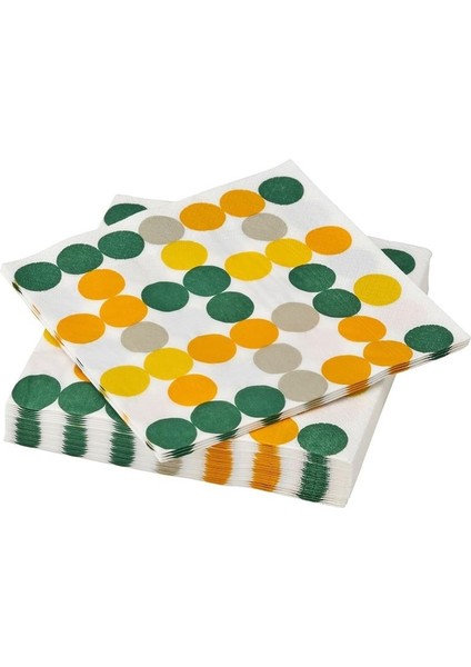 Ikea Bröggan Desenli Peçete Çok Renkli 33X33 cm 30 Adet