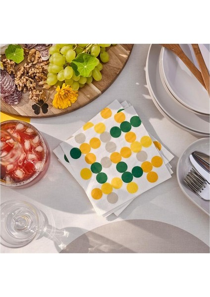 Ikea Bröggan Desenli Peçete Çok Renkli 33X33 cm 30 Adet fiyatları