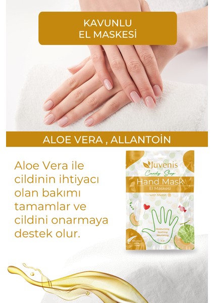 Kuru Ciltler İçin Nemlendirici ve Yatıştırıcı Besleyici Aloe Veralı Kavunlu El Maskesi modelleri