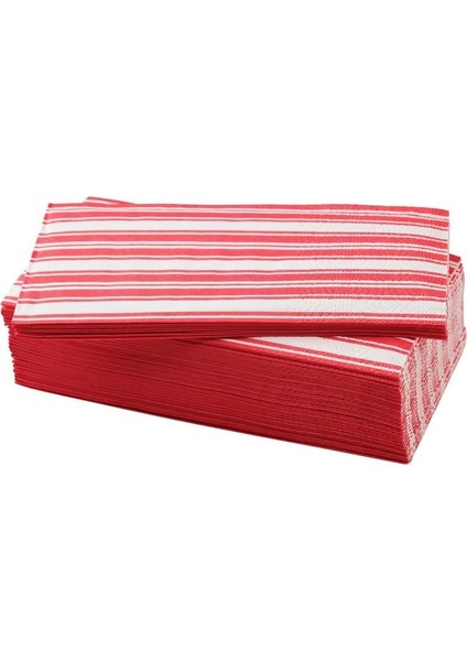 Ikea Vınterfınt Desenli Peçete Kırmızı-Beyaz 38X38 cm 30 Adet