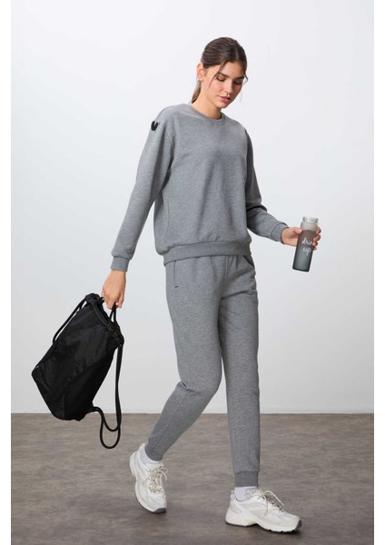 Kadın Gri O Yaka Jogger Eşofman Takımı 95341-352