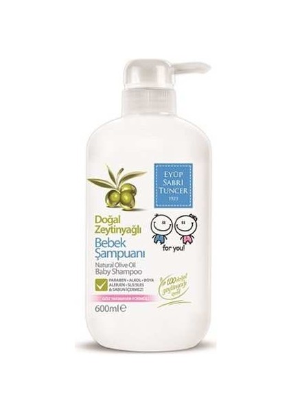 600ml Şampuan Bebek Doğal Zeyin Yağlı