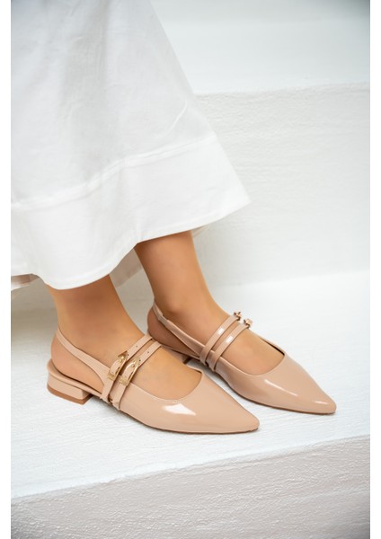 Holly Nude Rugan Çift Toka Detaylı Kadın Babet modelleri