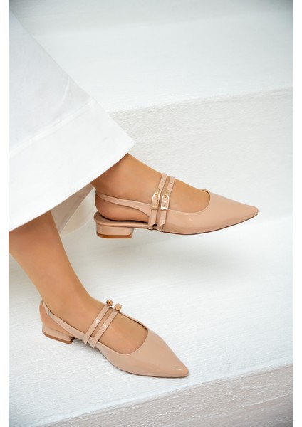 Holly Nude Rugan Çift Toka Detaylı Kadın Babet fırsatları