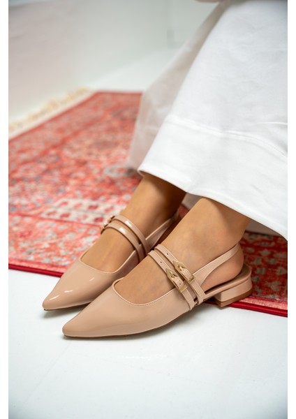 Holly Nude Rugan Çift Toka Detaylı Kadın Babet indirimleri