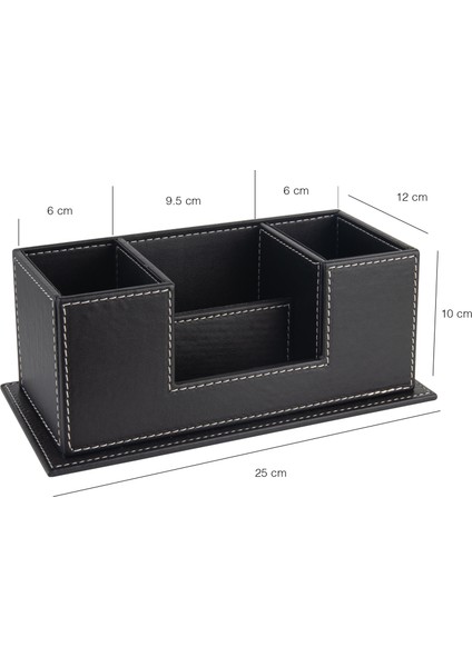 Masaüstü Deri Organizer Kalemlik 4 Gözlü Desktop Organizer Rainbow Vegan 10X12X25 Cm. modelleri