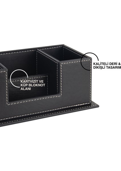 Masaüstü Deri Organizer Kalemlik 4 Gözlü Desktop Organizer Rainbow Vegan 10X12X25 Cm. fırsatları