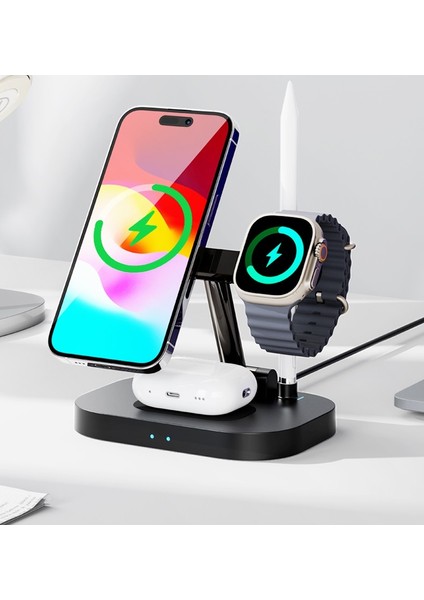W52 4 In 1 Kablosuz Şarj Standı Apple iPhone & Airpods & Apple Watch & Apple Pencil