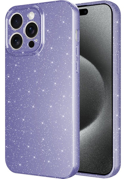 Apple iPhone 15 Pro Kılıf Kamera Korumalı Simli Lüks Zore Koton KAPAK-MOR-8680436720530-MRYN96388