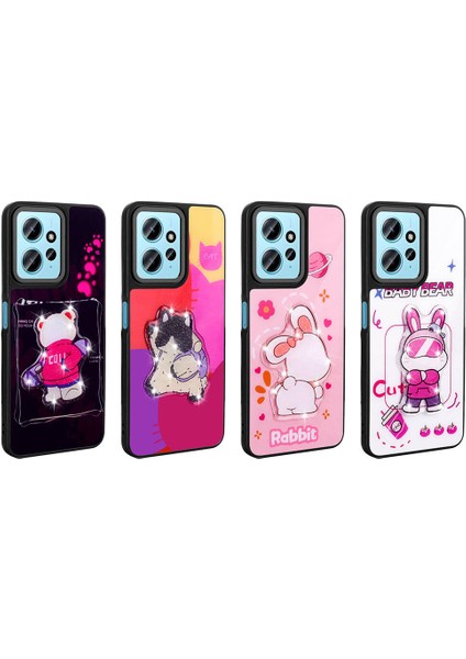 Xiaomi Redmi Note 12 4g Kılıf Parlayan Kabartmalı Ikonik Figürlü Amas Silikon KAPAK-PEMBE-86804 fırsatları