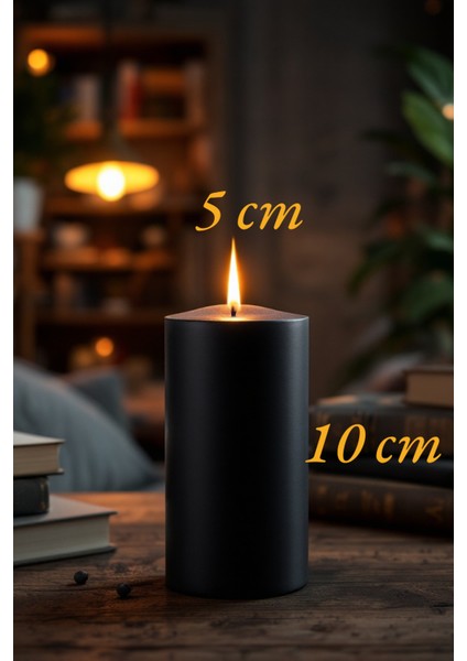 El Işçiliği Hand Made Kütük Silindir Mum Siyah Renk 5 cm Genişlik 12,5 cm Uzunluk Lavanta Kokulu fırsatları