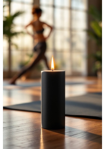 El Işçiliği Hand Made Kütük Silindir Mum Siyah Renk 5 cm Genişlik 12,5 cm Uzunluk Lavanta Kokulu indirimleri