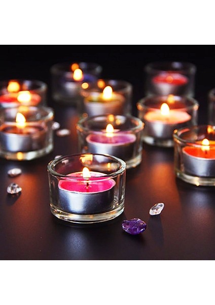 84 Pcs Romantıc Decor Glass Candle Holder 84 Adet Tea Light Cam Mumluk Cam Dekor Mumluk 4.5x2 cm