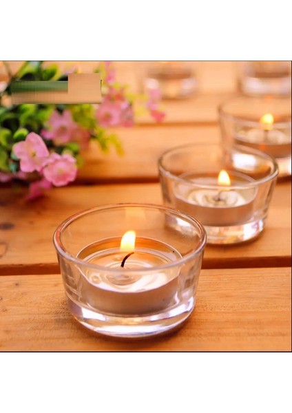 84 Pcs Romantıc Decor Glass Candle Holder 84 Adet Tea Light Cam Mumluk Cam Dekor Mumluk 4.5x2 cm