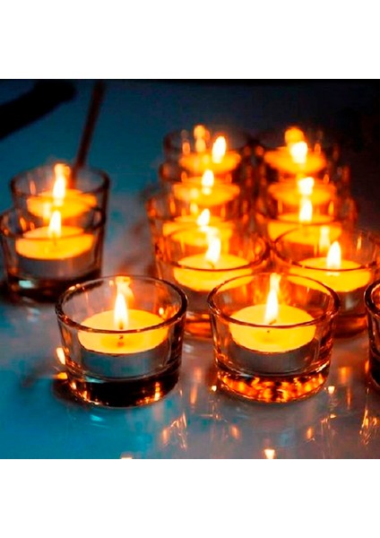84 Pcs Romantıc Decor Glass Candle Holder 84 Adet Tea Light Cam Mumluk Cam Dekor Mumluk 4.5x2 cm