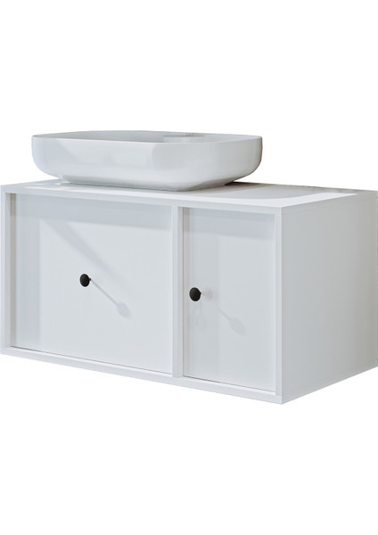 Gusto Ayaksız Oval Lavabolu Mdf 90 cm Çekmeceli Banyo Dolabı indirimleri