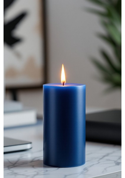 El Işçiliği Hand Made Kütük Silindir Mum Siyah Renk 5 cm Genişlik 30 cm Uzunluk Kahve Aroması Kokulu modelleri