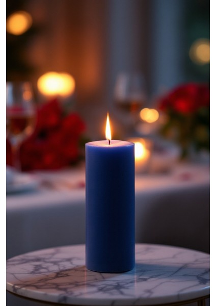 El Işçiliği Hand Made Kütük Silindir Mum Siyah Renk 5 cm Genişlik 30 cm Uzunluk Kahve Aroması Kokulu fırsatları