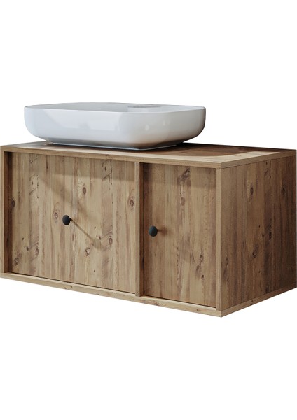 Gusto Ayaksız Oval Lavabolu Mdf 90 cm Çekmeceli Banyo Dolabı indirimleri