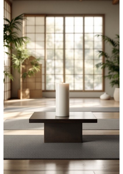 El Işçiliği Hand Made Kütük Silindir Mum Beyaz Renk 5 cm Genişlik 20 cm Uzunluk Vanilya Kokulu modelleri