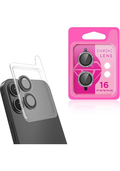 Apple iPhone 16 Plus Zore Cl-06 Kamera Lens KORUYUCU-SIYAH-8680436801574-MRYN109154
