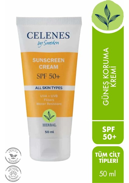 CELENES By Sweden Herbal Güneş Koruma Kremi 50 Spf 50ML/ Tüm Cilt Tipleri fiyatları