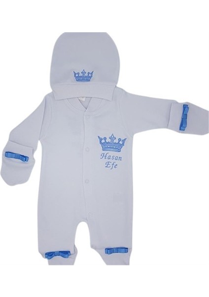 Isimli Hastane Çıkışı 3 Lü Set Prens Desenli
