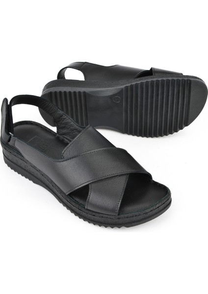 Kadın Deri Sandalet 1511051Z036 Siyah fırsatları