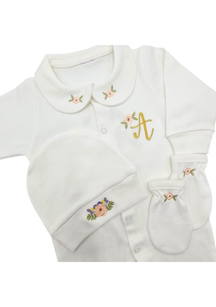 Isimli Hastane Çıkışı 3 Lü Set Çiçek Laruel Desenli