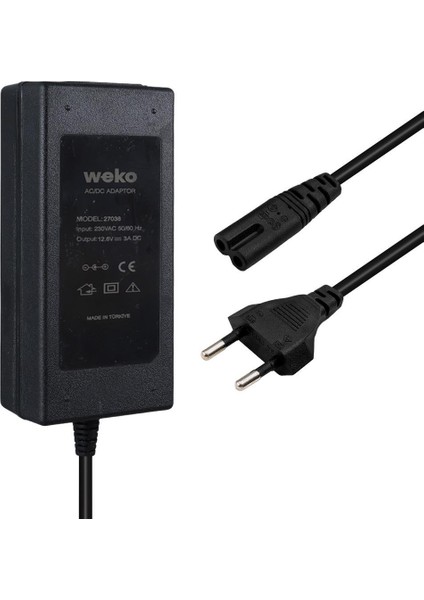 12.6 Volt - 3 Amper Krokodil Uçlu Ledli Yerli Üretim Masaüstü Şarj Adaptörü