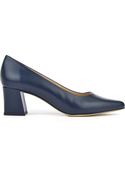 Kadın Deri Topuklu Ayakkabı 1511030Z974 Lacivert