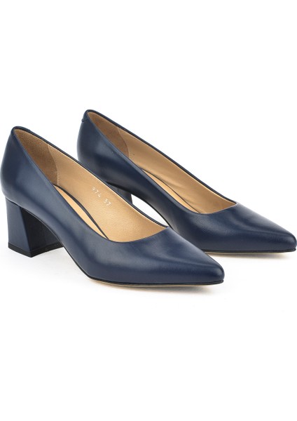 Kadın Deri Topuklu Ayakkabı 1511030Z974 Lacivert fiyatları