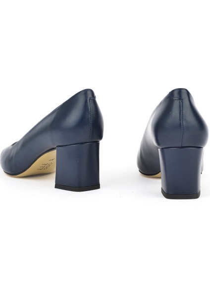 Kadın Deri Topuklu Ayakkabı 1511030Z974 Lacivert modelleri